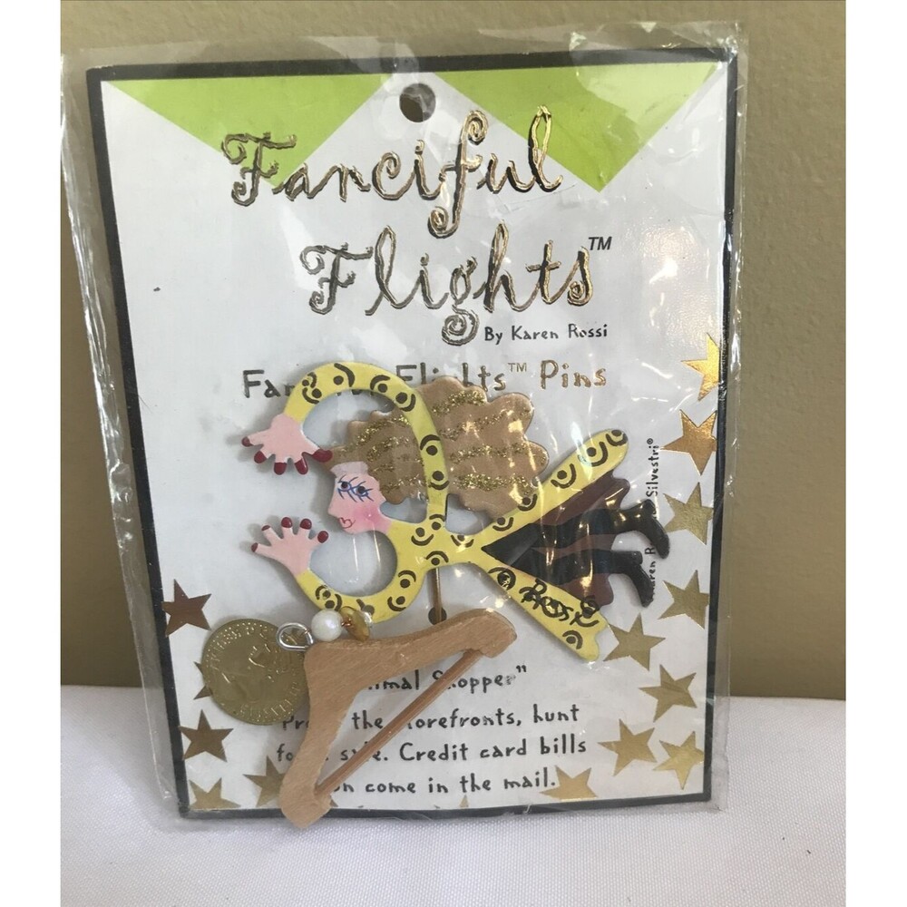 KAREN ROSSI Fanciful Flights  Lady SHOPPER stick Pin NEW‎ IN PACKAGE